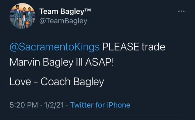 九游体育入口-巴格利的国王生涯前途暗淡？父亲炮轰主帅请求交易